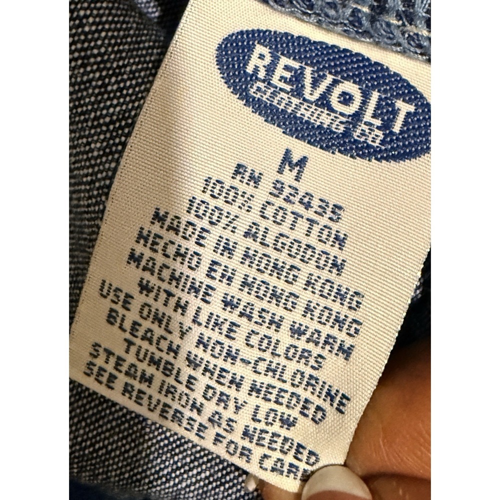 NWT Revolt Women Bib Overalls M Wide Leg Carpenter Vintage 90s Blue Stripe Denim - Picture 13 of 13